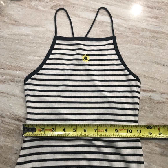 Topshop Striped Motif Mini Dress - size 2 - Picture 5 of 6